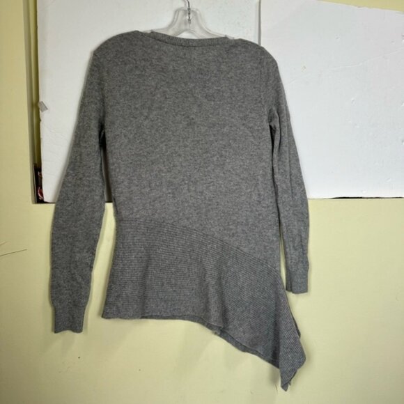 Club Monaco 100% Cashmere Sweater Asymmetrical Hem Pullover Ribbed Soft Knit S - Picture 4 of 14